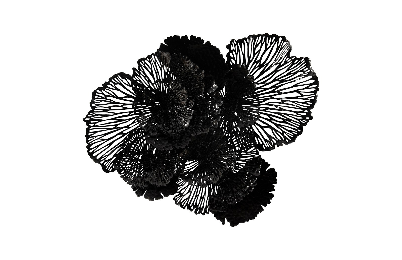 Phillips Collection Flower Wall Art, Large, Black, Metal TH108320