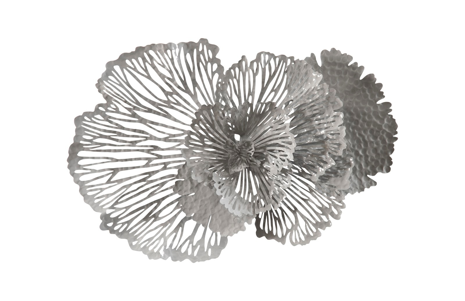 Phillips Collection Flower Wall Art, Medium, Gray, Metal TH108321
