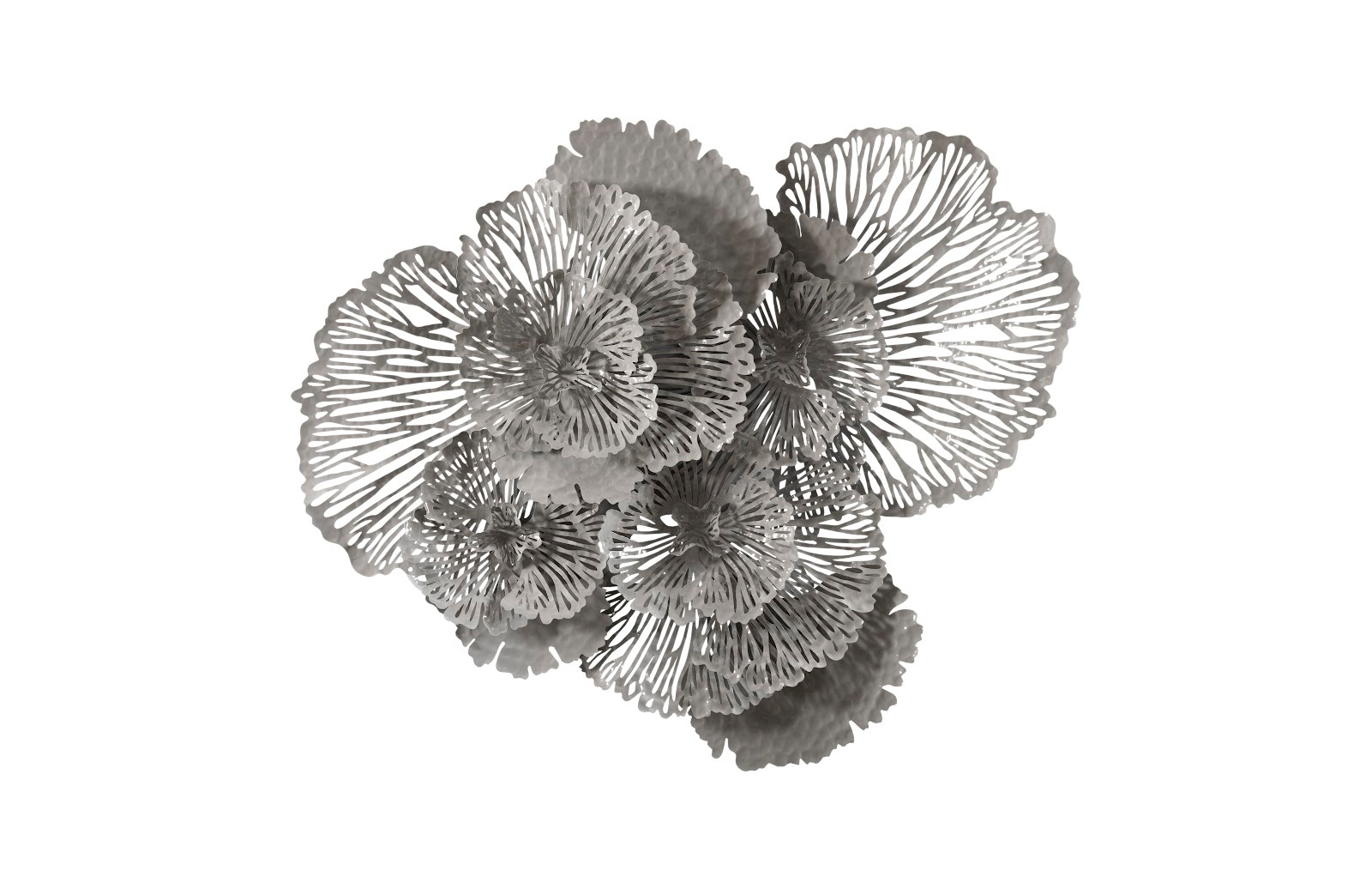 Phillips Collection Flower Wall Art, Large, Gray, Metal TH108322