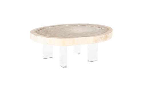 Phillips Collection Floating Coffee Table with Acrylic Legs, Bleached, Size Varies TH119389