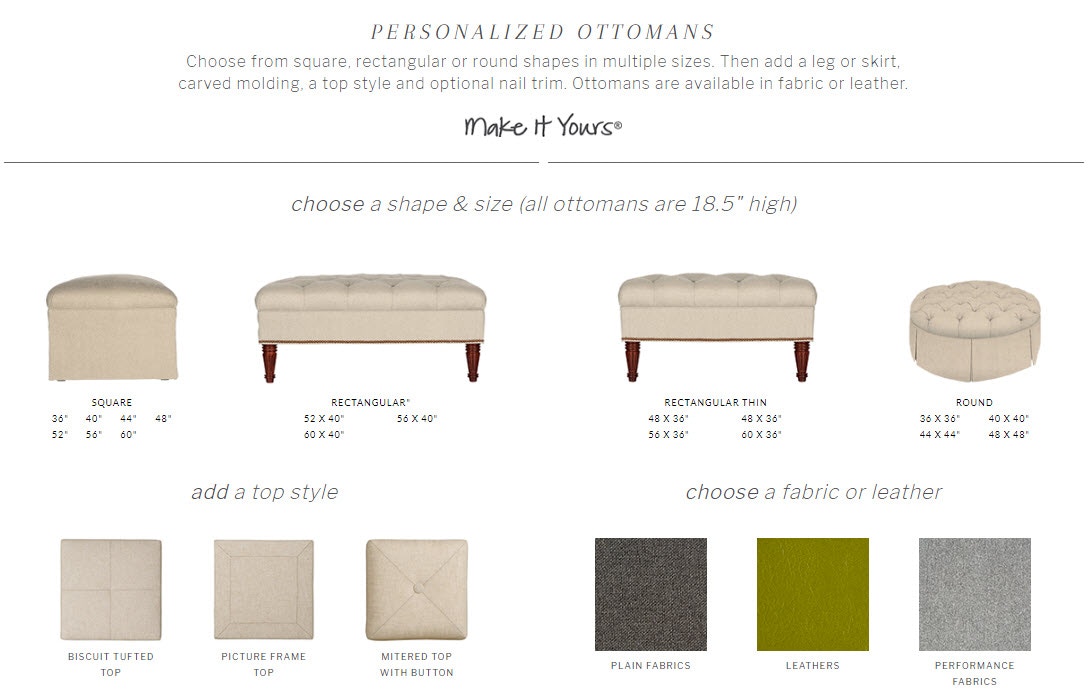 Custom ottoman deals