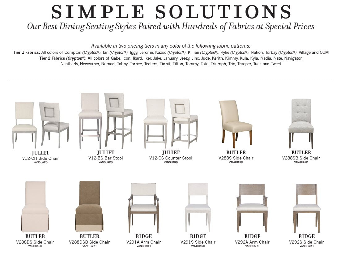 Vanguard dining chairs new arrivals