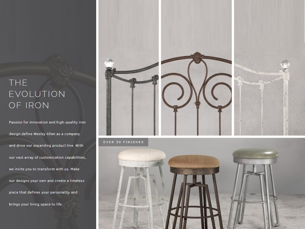 Wesley Allen Custom Metal Finish Program Bedroom Quality Metal Furniture