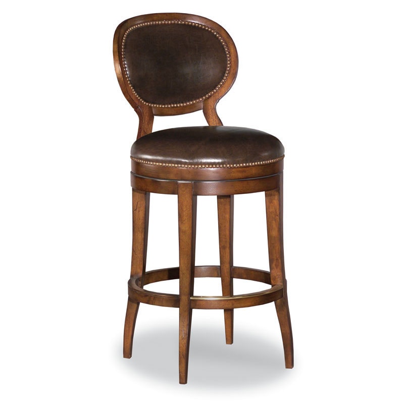 Woodbridge 7093AL10 Dining Room Oval Back Armless Swivel Bar Stool