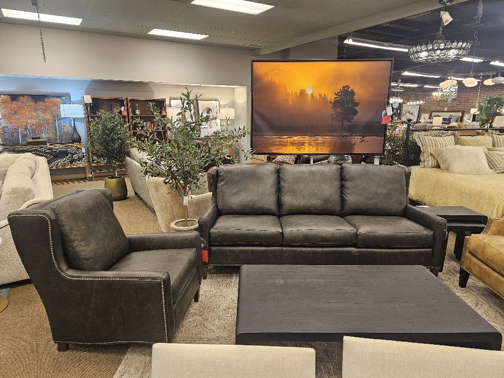  2 Piece Set Leather Sofa and Chair 6864