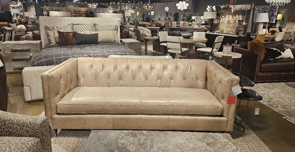  Leather Tufted Sofa 6876