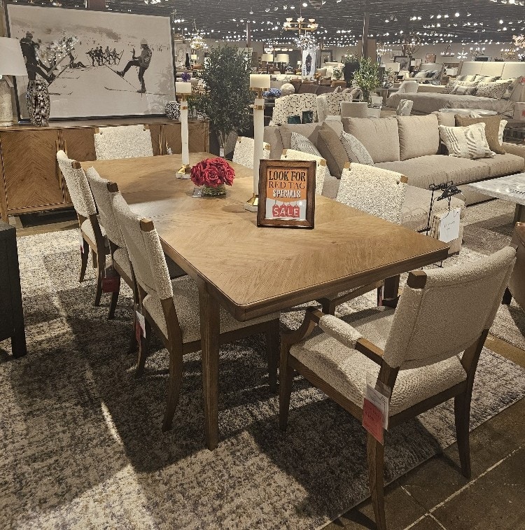  10 Piece Dining Set Table, 8 Chairs and Credenza 6879