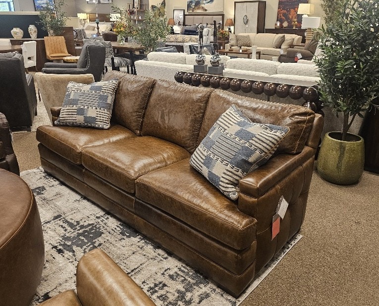  Leather Sofa With Tufted Detail. 6887