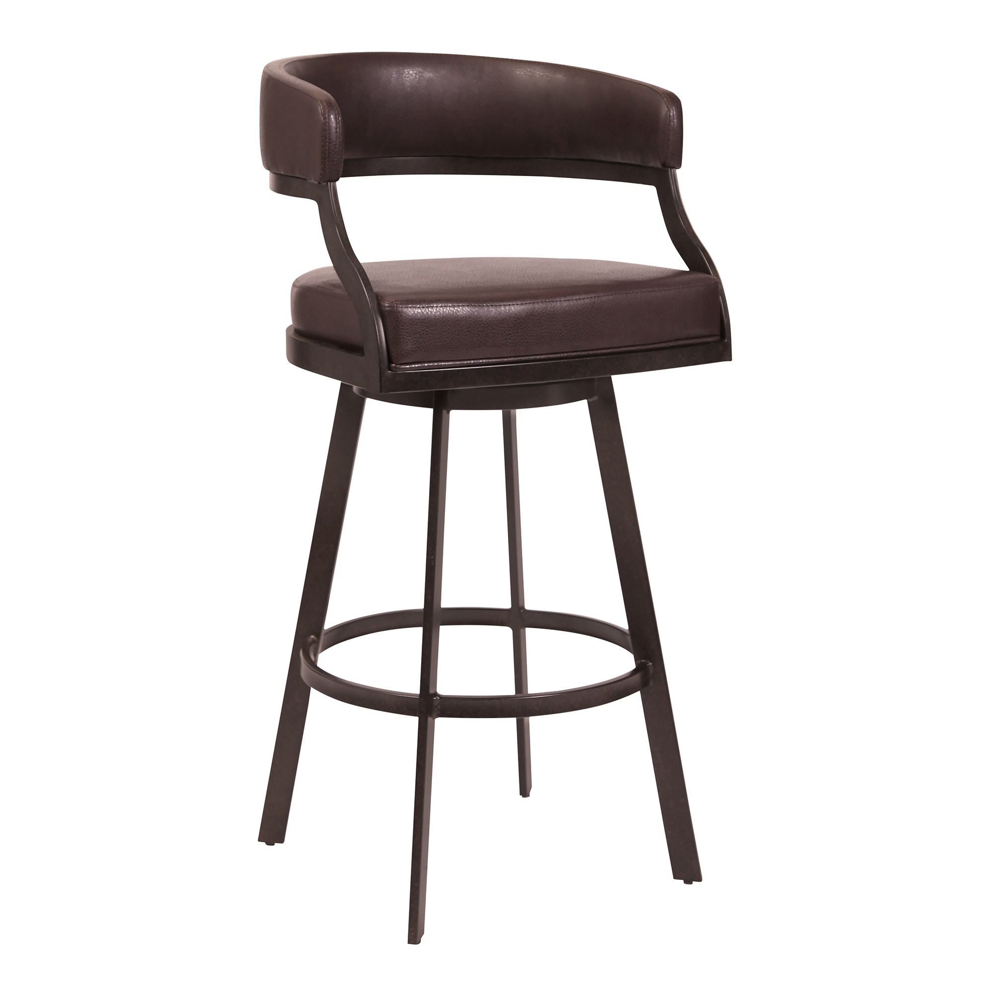  Astra Swivel Brown Faux Leather Counter Stool 43N-BR26