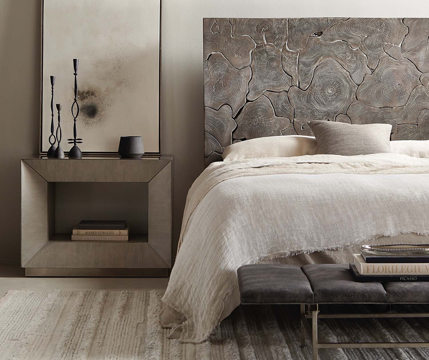  Natural Teak Form Panel Bed King 9