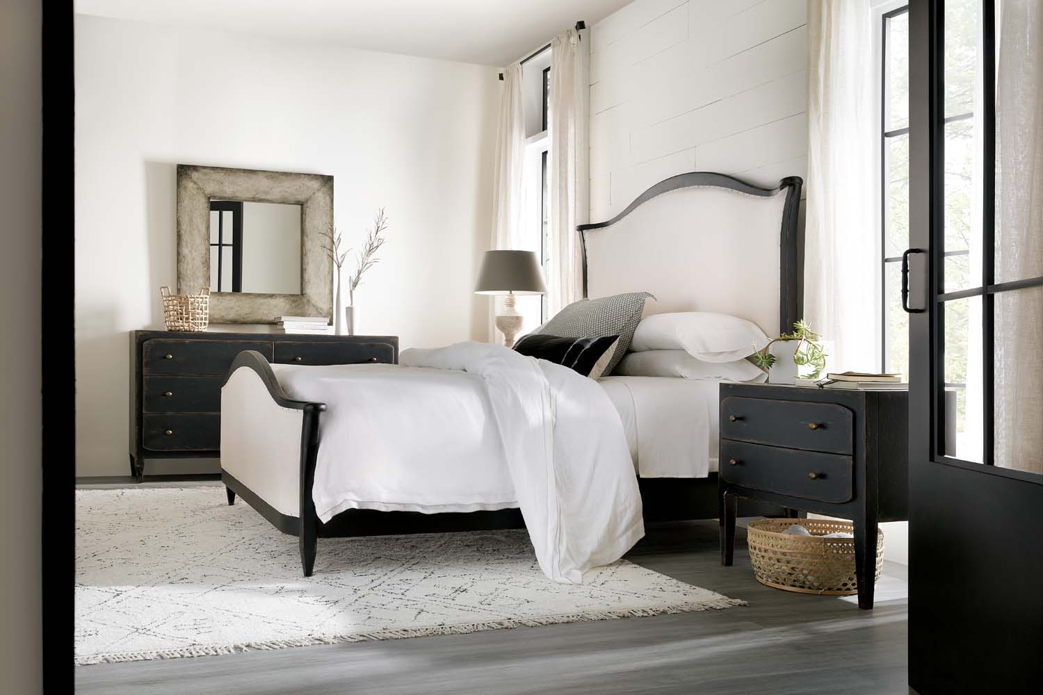  King Panel Upholstered Bed 75