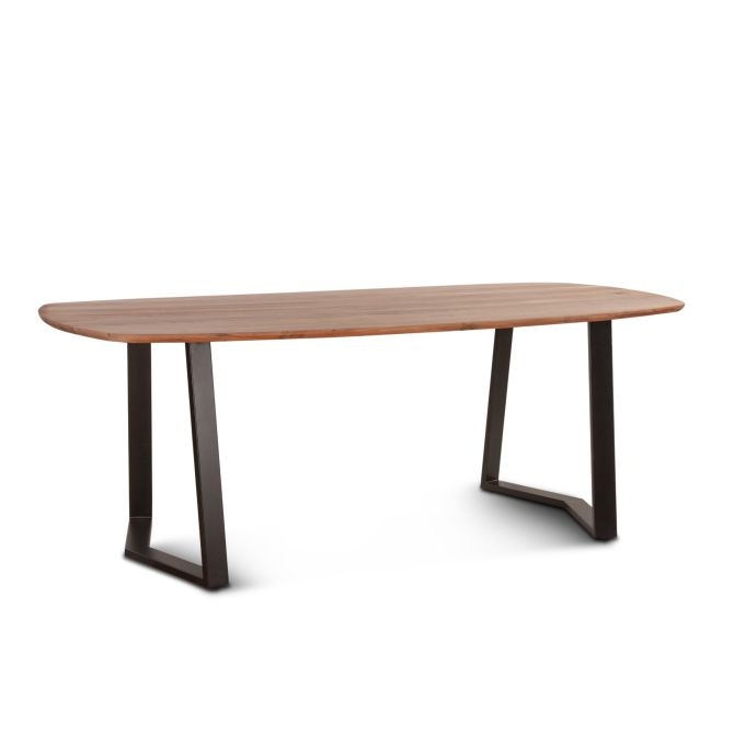  Natural Wood and Iron Dining Table F35-1TRINA