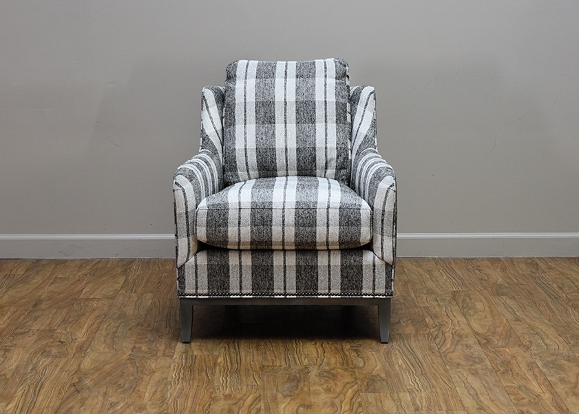 Black and white cheap checkered accent chair