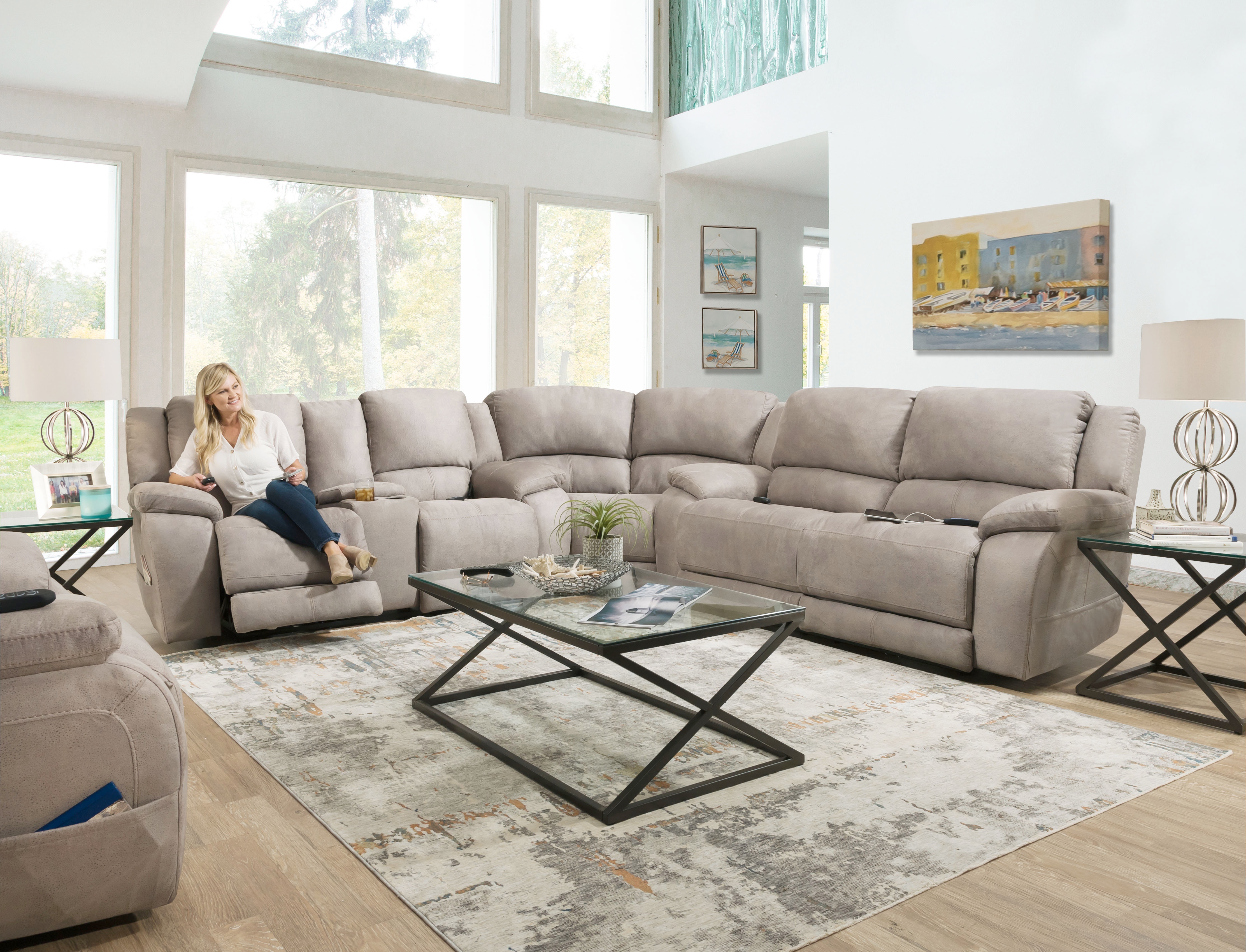 HomeStretch Living Room EXPLORER SOFA POWER 3 5600 Kittle's Furniture