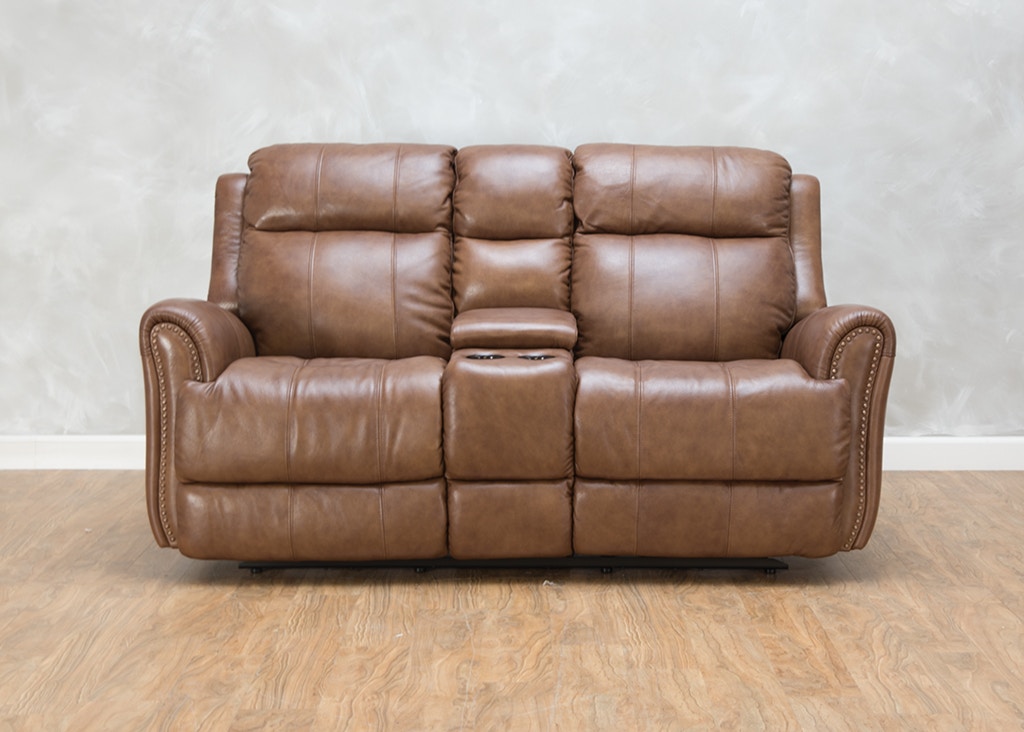 Bassett Living Room Marquee Console Reclining Loveseat Power2