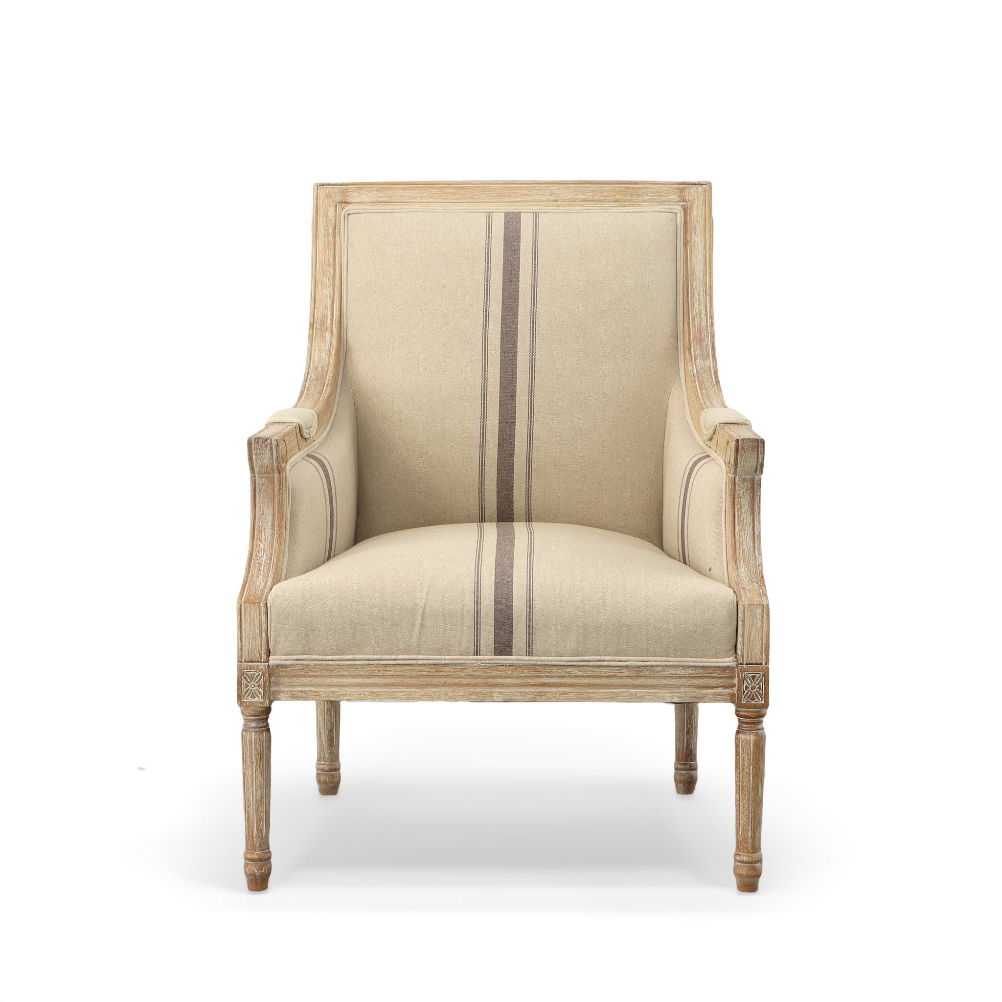 Mckenna gray and 2025 cream stripe accent chair