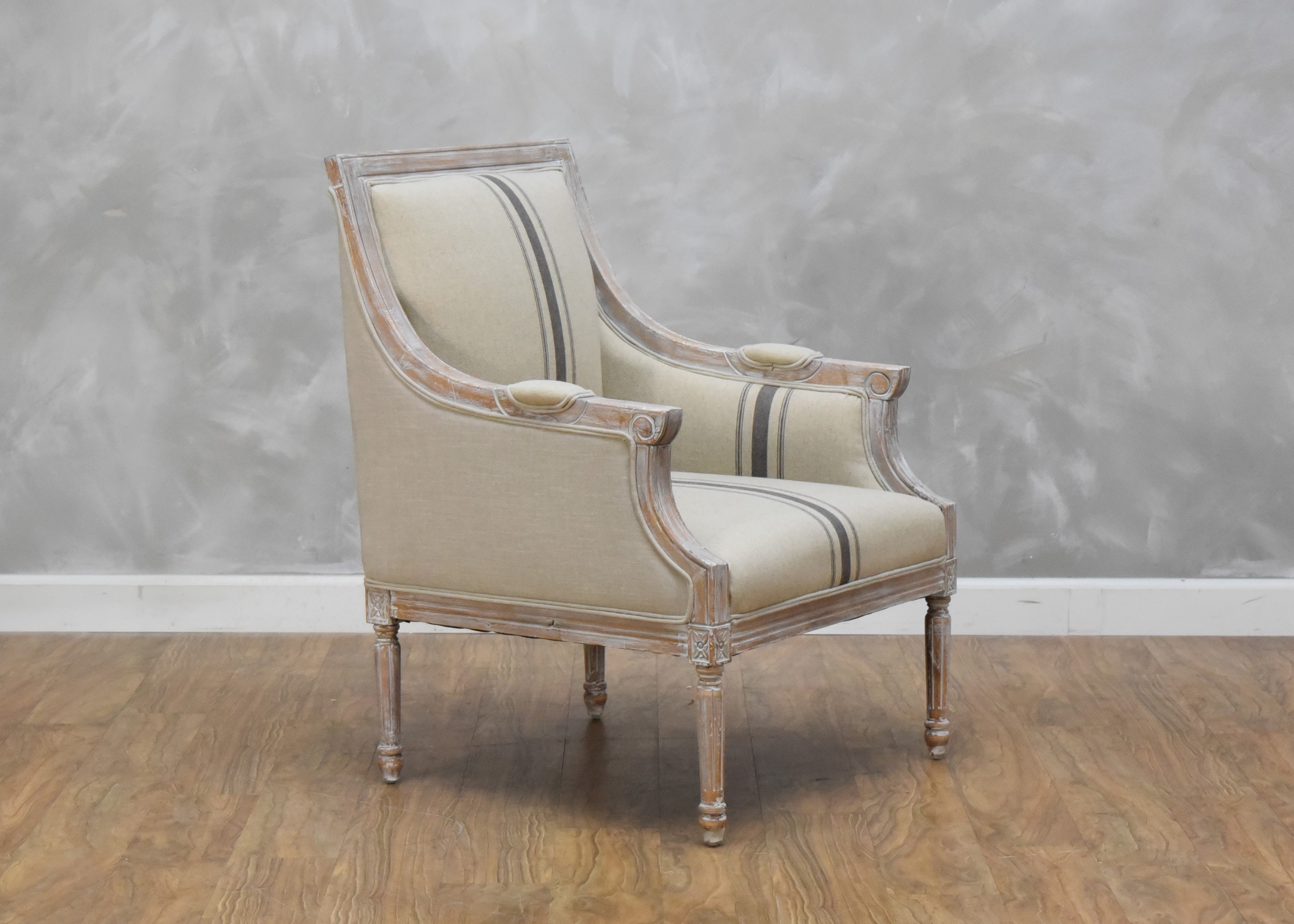 mckenna tan stripe accent chair